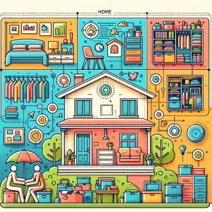 a house with many items and objects